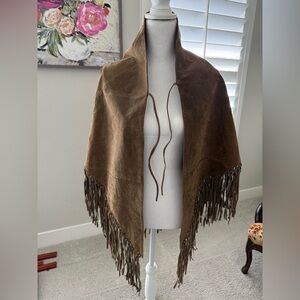 Brandon Thomas Tan Suede cape